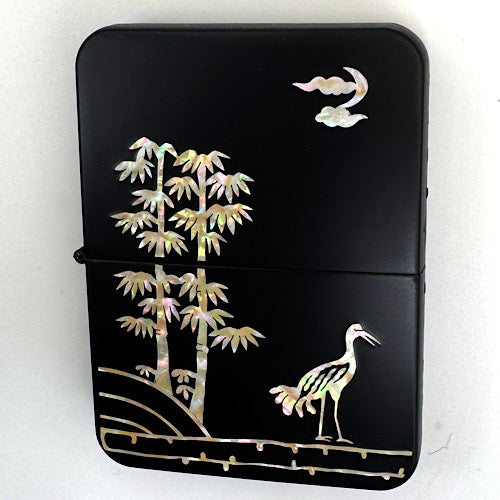 末広がりのラッキーアイテム螺鈿GOLDキット 月と鶴 moon and cranes