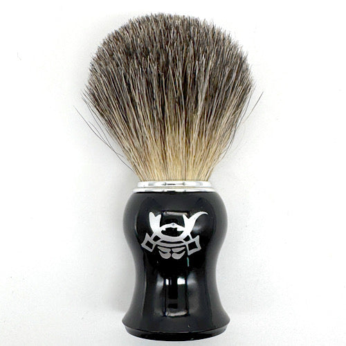 Spazzola per badger nero corvino KABUTO for REGALO (名入れ可) カップ付き (名入れ可) カップ付き