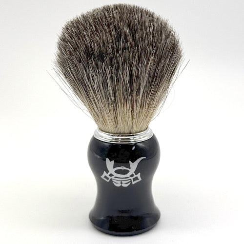Spazzola per badger nero corvino KABUTO for REGALO　(名入れ可) カップ付き　(名入れ可)　カップ付き