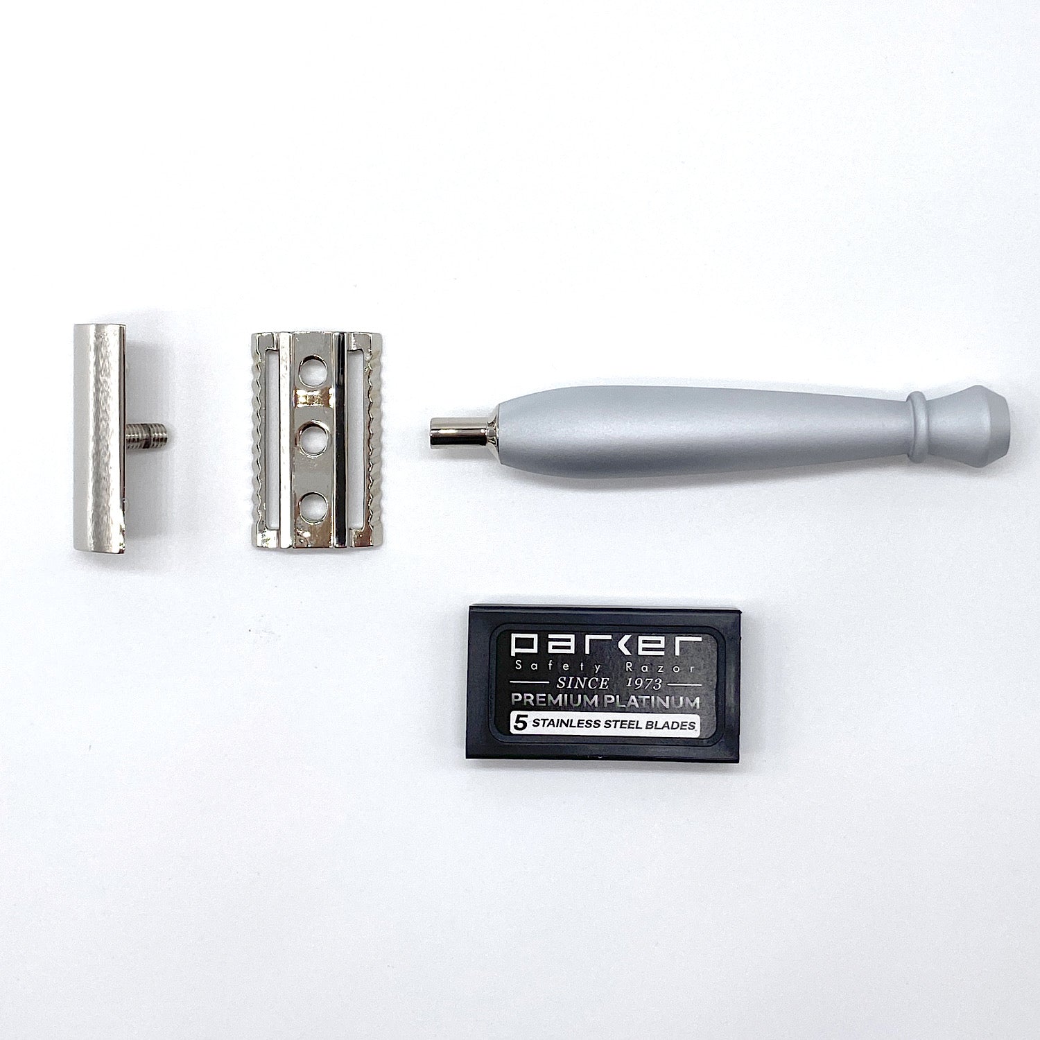 レビューをしてくれる方限定　 オリジナル両刃カミソリ 350S マットシルバー(替刃付/名入れ可)  送料込